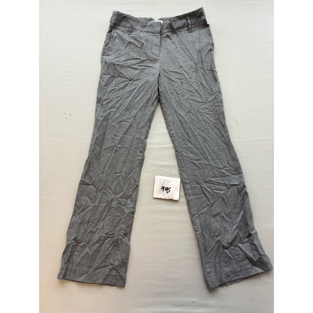 Ann Taylor LOFT Petites Grey Plaid Dress Pants Size 0P Professional Trousers